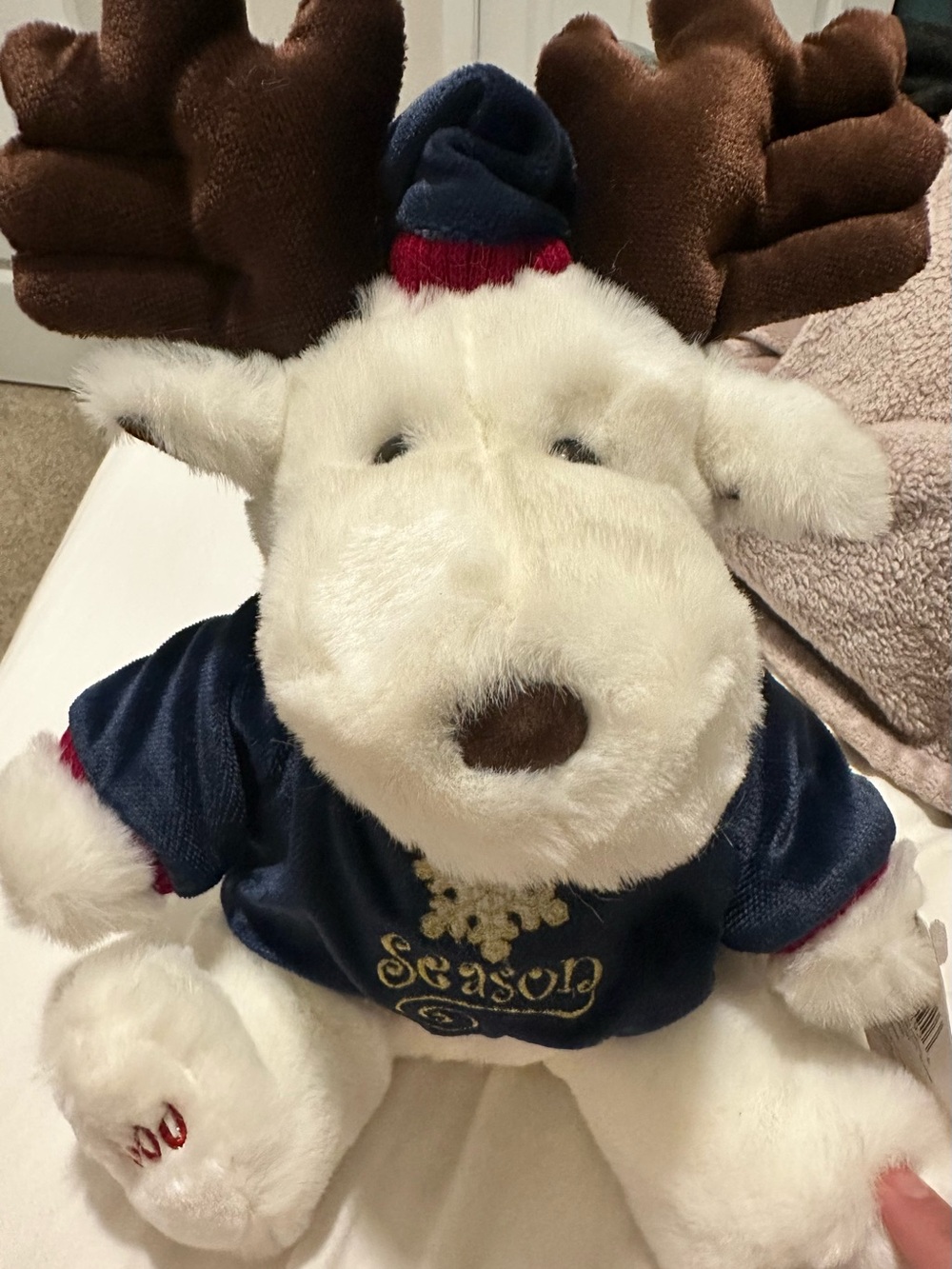 Vintage 2000 Snowflake Friends White Moose Plush - Tis The Season NWT